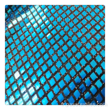 Luxury perle se paillettes Stripe de mariage tissu conception de conception de paillettes paillettes collées en tissu scelants bleu turfe bleu